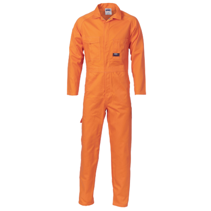 DNC Workwear Mens Cotton Drill Coverall Hi Vis Work Safety Sun Protection 3101-KarWorkwear