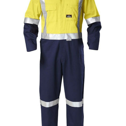 Mens Hard Yakka Hi-Vis Taped Cotton Safety Coverall Overalls Workwear Y00262-KarWorkwear