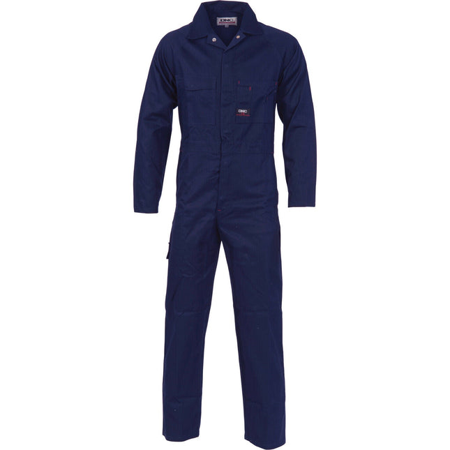 DNC Workwear Mens Cotton Drill Coverall Hi Vis Work Safety Sun Protection 3101-KarWorkwear