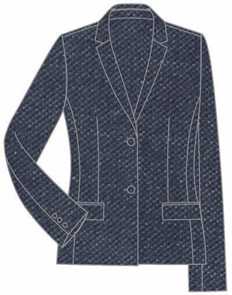 NNT Womens Formal Sharkskin 2 Button Mid Length Detail Jacket Business CAT1C4-KarWorkwear