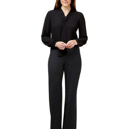 NNT Womens Formal Long Sleeve Tie Neck Blouse Soft Georgette Business CATUG4-KarWorkwear