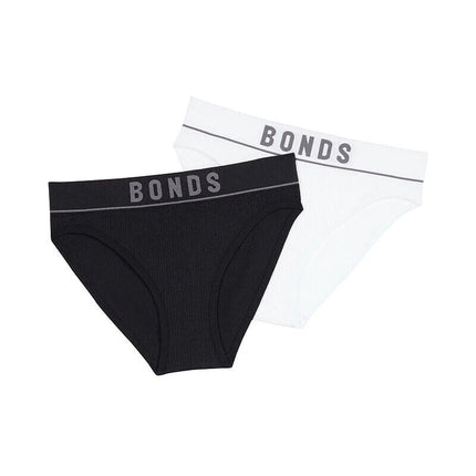 Bonds Girls Original Rib Bikini Super Soft and Extra Stretchable 2 Pack UWLN2A-KarWorkwear