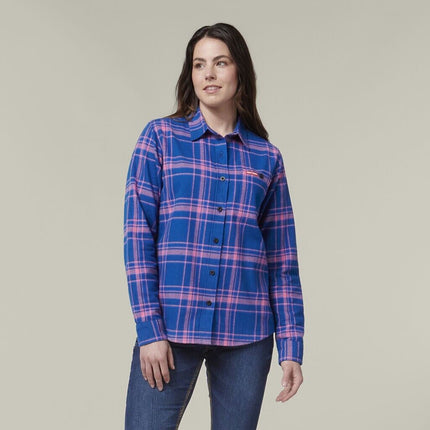 HARD YAKKA Women's Fit Check Flannie Shirt Relaxed Fit Smart Stylish Y08744-KarWorkwear