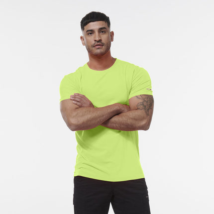 KINGGEE Mens HI Vis Crew Workwear Regular Fit Reflective Sleeve T Shirt K54034-KarWorkwear