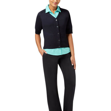 NNT Womens Wool Rich Short Sleeve Rib Trim Cardigan Business Body Warmer CAT5BJ-KarWorkwear