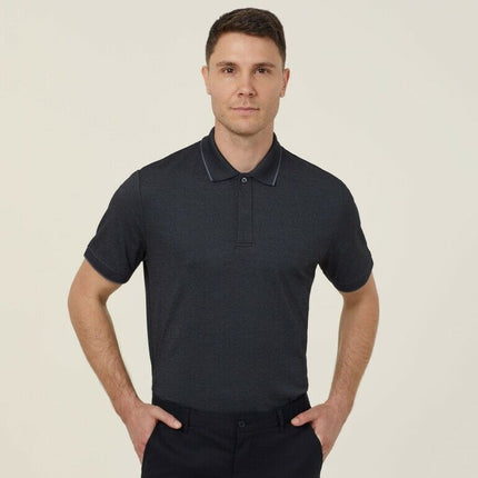 NNT Mens Textured Short Sleeve Polo Comfortable Side Splits Classic CATJA4-KarWorkwear