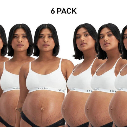 Bonds Womens Damn Dry Milk Leaks Scoop Crop Comfy Easy Feeding Clip 6 Pack YWQL-KarWorkwear