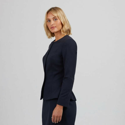 NNT Womens Formal Ponte Jacket Collarless Concealed t Zip  Business Coat CAT1E3-KarWorkwear