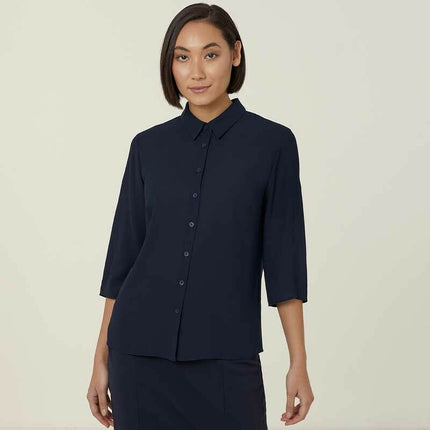 NNT Womens Business Georgie  3/4 Sleeve Pleat Back Formal Shirts Classic CATUKZ-KarWorkwear