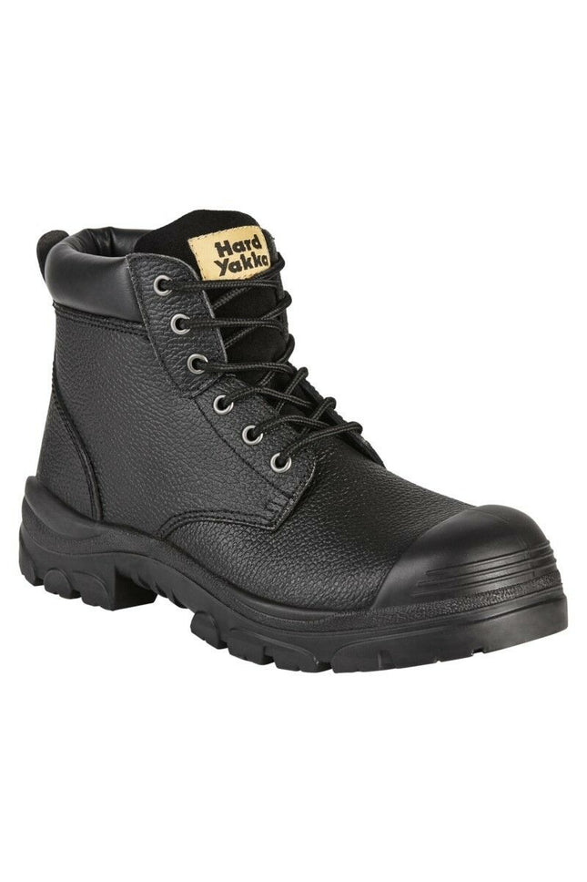 Mens Hard Yakka Gravel Emboss Lace Black Boots Steel Cap Work Safety Safe Y60086-KarWorkwear