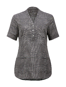 NNT Womens Pixel Print S/S Tunic V Neck Collar Sleeve Vents CAT9R9-KarWorkwear