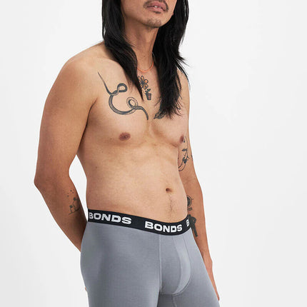 Bonds Mens Total Package Mid Trunk Smooth Viscose Bamboo Mid Length 3 Pack MWA9-KarWorkwear