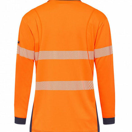KingGee Mens Hi-Vis Workcool Summer Polo Shirt Long Sleeve Taped Work K54225-KarWorkwear