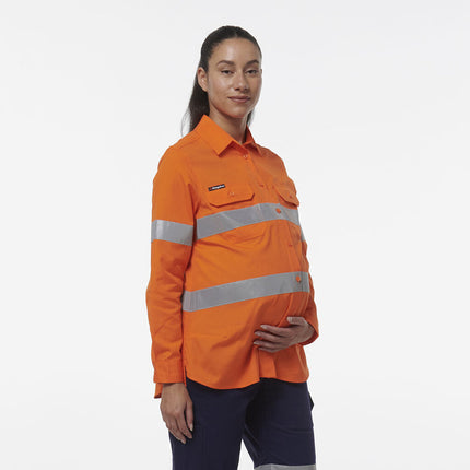 KingGee Womens Safety Workcool Maternity Reflective Two Toned Shirt K44235-KarWorkwear
