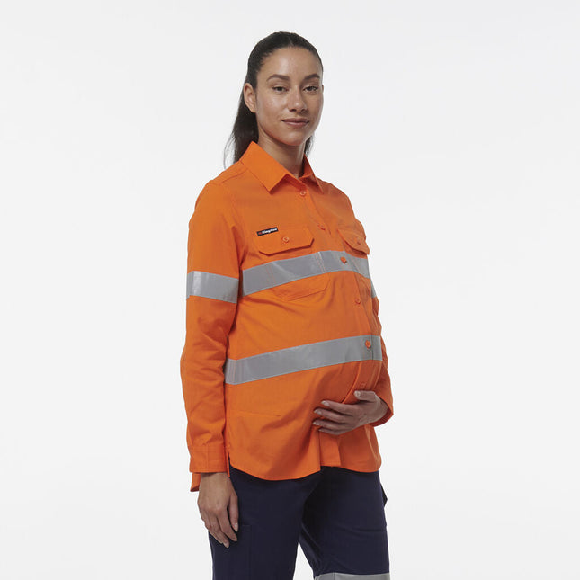 KingGee Womens Safety Workcool Maternity Reflective Two Toned Shirt K44235-KarWorkwear