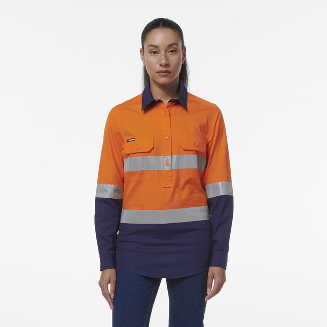 KingGee Women Workcool Vented Closed Front Reflective Shirt K44230-KarWorkwear