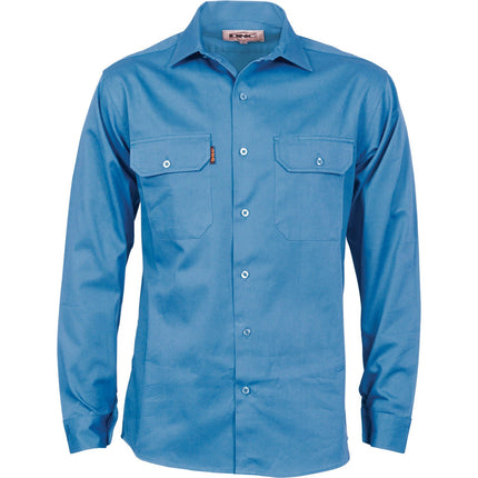 DNC Workwear Cotton Drill Work Shirt With Gusset Sleeve - Long Sleeve 3209-KarWorkwear