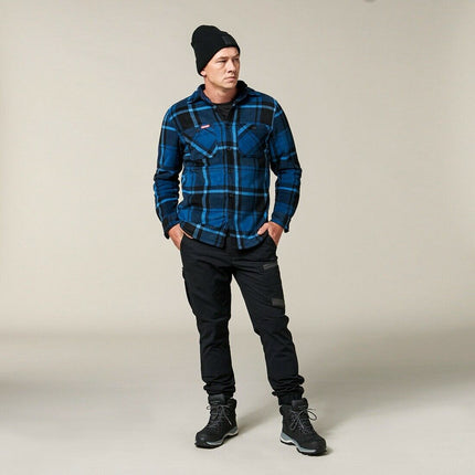 Hard Yakka Men Beanie Snug Fit Relaxed Top Leather Look Embossed Logo Y22370-KarWorkwear