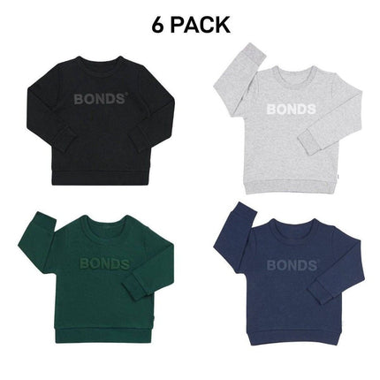 Bonds Kids Tech Sweats Pullover Soft Knitted Warm Cotton Poly Blend 6 Pack KVQTK-KarWorkwear