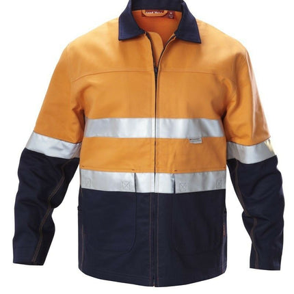 Hard Yakka Hi-Vis Tradie Cotton Work Jacket Tough Taped Comfy Warm Y06545-KarWorkwear