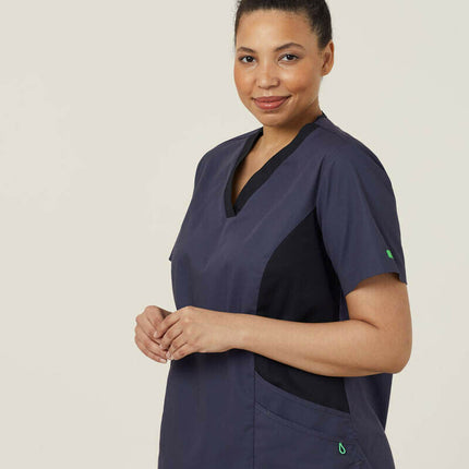 NNT Womens Nightingale V Neck Contrast Scrub Top Nurse Workwear Comfort CATULL-KarWorkwear