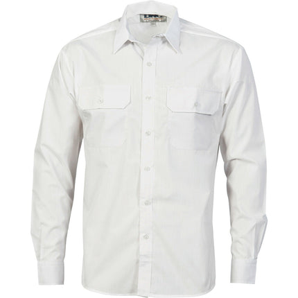 DNC Workwear Mens Polyester Cotton Work Shirt Long Sleeve Business Casual 3212-KarWorkwear