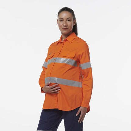 KingGee Womens Safety Workcool Maternity Reflective Two Toned Shirt K44235-KarWorkwear