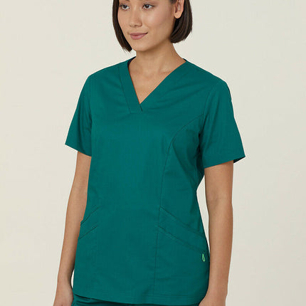 NNT Uniform Womens Next Gen Antibacterial Florence Scrub Top V Neck Nurse CATULM-KarWorkwear