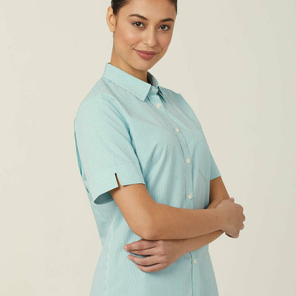 NNT Womens Avignon Stripe Short Sleeve Slim Casual Shirt Regular Business CATUK5-KarWorkwear