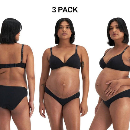 Bonds Womens Damn Dry Maternity Bikini Dipped Waist Soft & Flexible 3 Pack WRFT-KarWorkwear