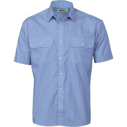DNC Workwear Mens  Polyester Cotton Work Shirt Short Sleeve Business Casual 3211-KarWorkwear