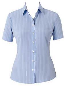 NNT Womens Poly Print Stripe S/S Action BK Shirt Business Classic Shirt CAT48E-KarWorkwear