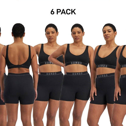 Bonds Womens Retro Rib Seamless Short Flattering and Supportive Fit 6 Pack WRBN-KarWorkwear