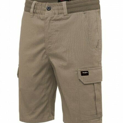 KingGee Shorts Mens Rib Comfort Waist Short Comfort Cargo Stretch Ripstop K17007-KarWorkwear