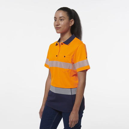 KingGee Womens Workcool Hyperfreeze Spliced Polo With Segmented Tape K44224-KarWorkwear