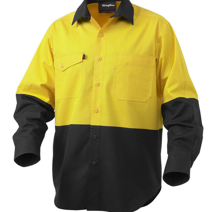KingGee Mens Workcool 2 Hi-Vis Shirt Long Sleeve Button Up Work Workwear K54870-KarWorkwear