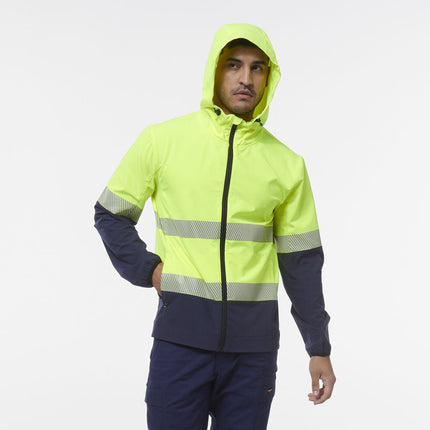 KingGee Mens Hi Vis Reflective Durable Hooded Repel Safety Work Jacket K55061-KarWorkwear