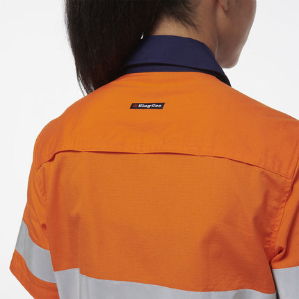 KingGee Womens Workcool Vented Reflective Short Sleeve Shirt K44229-KarWorkwear