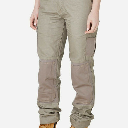 Womens Elwood Utility Work Pants Stretch Canvas Phone Pocket Tradie Tough EWD501-KarWorkwear