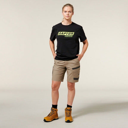Hard Yakka 4 Pack Womens 3056 Raptor Active Fit Mid Lenght Work Short Y08228-KarWorkwear