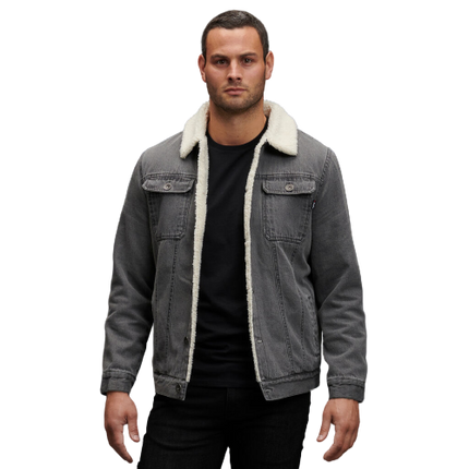 KingGee Mens Urban Denim Jacket Warm Sherpa Lining Winter Comfort Jackets K15041-KarWorkwear