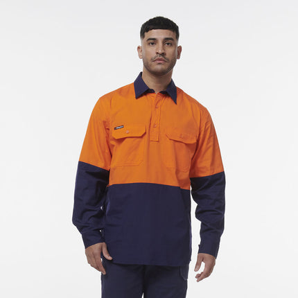 KingGee Mens Workcool Vented Closed Front Spliced Shirt K54011-KarWorkwear