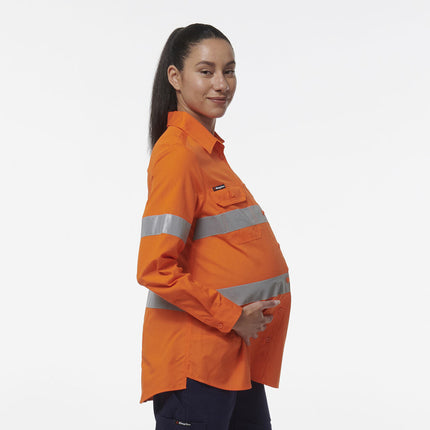 KingGee Womens Safety Workcool Maternity Reflective Two Toned Shirt K44235-KarWorkwear