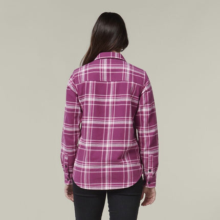 HARD YAKKA Women's Fit Check Flannie Shirt Relaxed Fit Smart Stylish Y08744-KarWorkwear