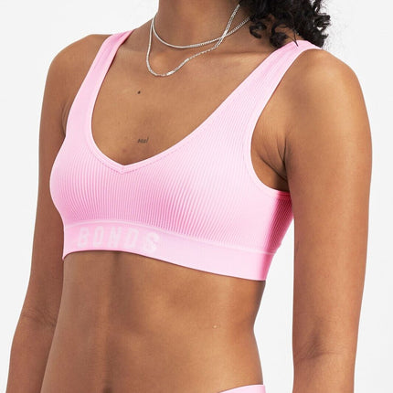 Bonds Womens Retro Rib Deep V Crop Super Stretch & Ultimate Comfort 3 Pack WU8DA-KarWorkwear