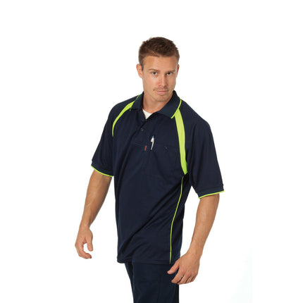 DNC Workwear Mens Coolbreathe Contrast Polo Short Sleeve Sleeve Casual 5216-KarWorkwear