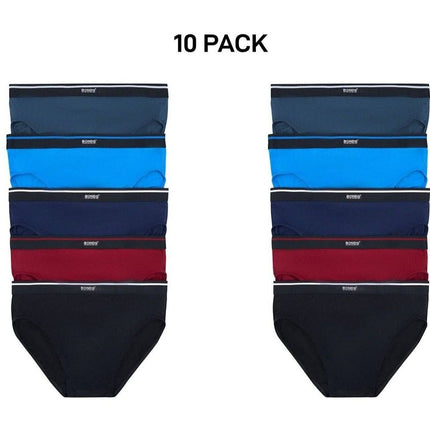 Bonds Mens Hipster Brief Wide Comfy Elastic Waist Extra Support 10 Pack MXLV5A-KarWorkwear