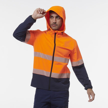 KingGee Mens Hi Vis Reflective Durable Hooded Repel Safety Work Jacket K55061-KarWorkwear