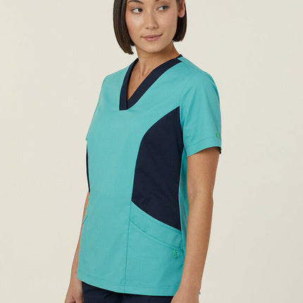 NNT Womens Nightingale V Neck Contrast Scrub Top Nurse Workwear Comfort CATULL-KarWorkwear