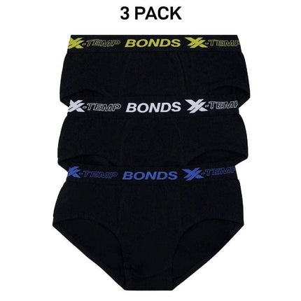 Bonds Mens X-Temp Brief Stretchy Wide Waistband Super Flat Seams 3 Pack MWHM3A-KarWorkwear